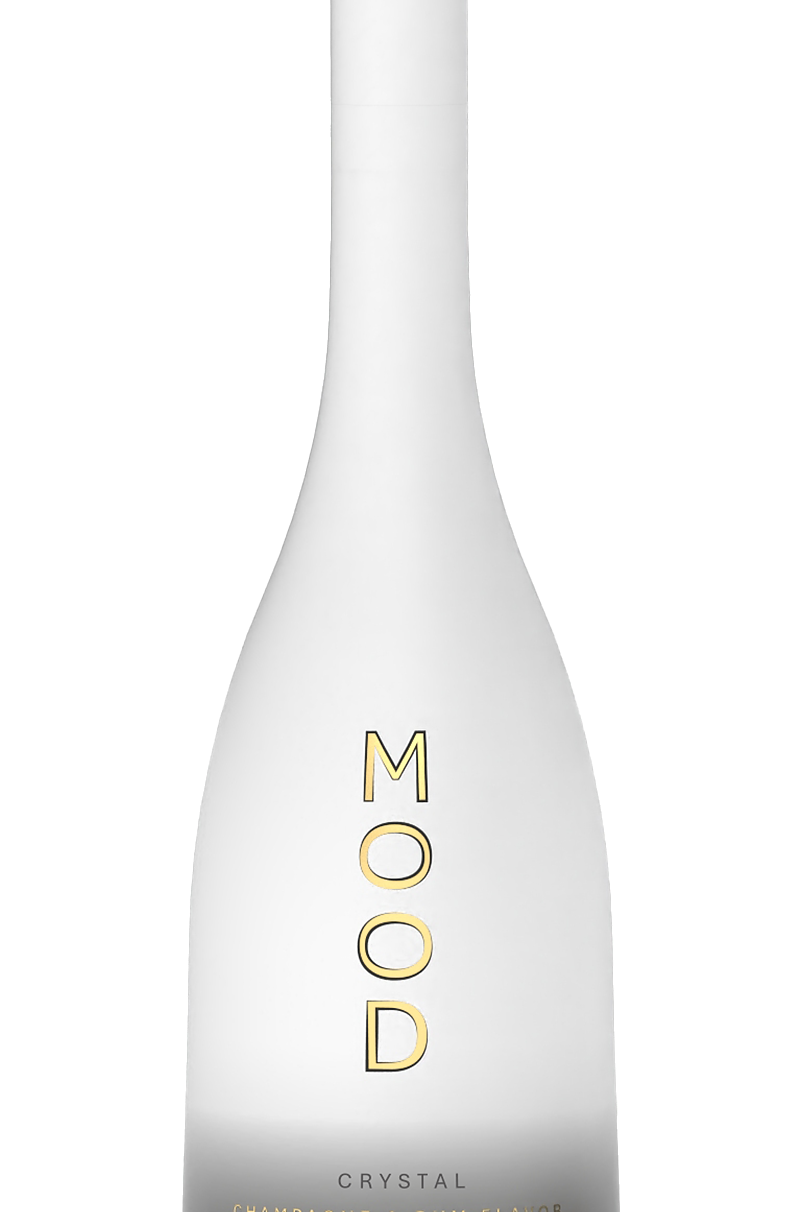 Crystal - Rum & Champagne Flavor bottle showcasing refined, icy smooth drink with bold elegance.