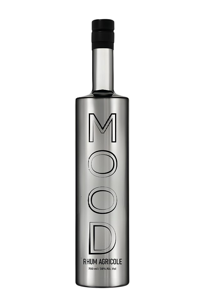 Mood’s Silver Agricole Rum bottle from Guadeloupe, 700ml, 38% alcohol, ideal for cocktails like Ti’ Punch.